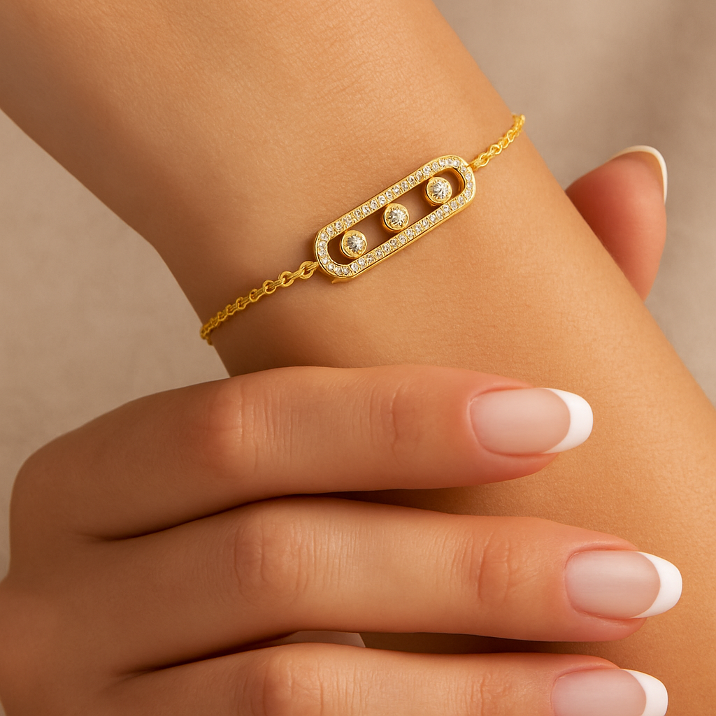 Charmy Set (Earrings, Necklace, Bracelet, με σταθερά Ζιργκόν)
