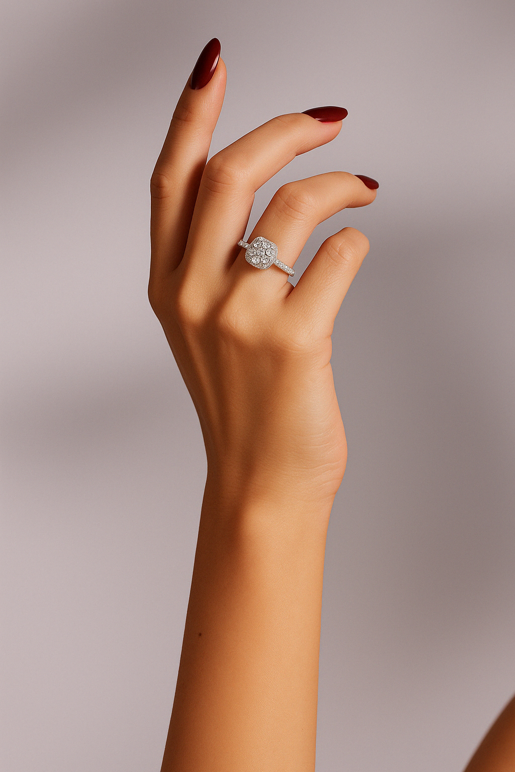 Violet Ring 1 CT Diamond Moissanite
